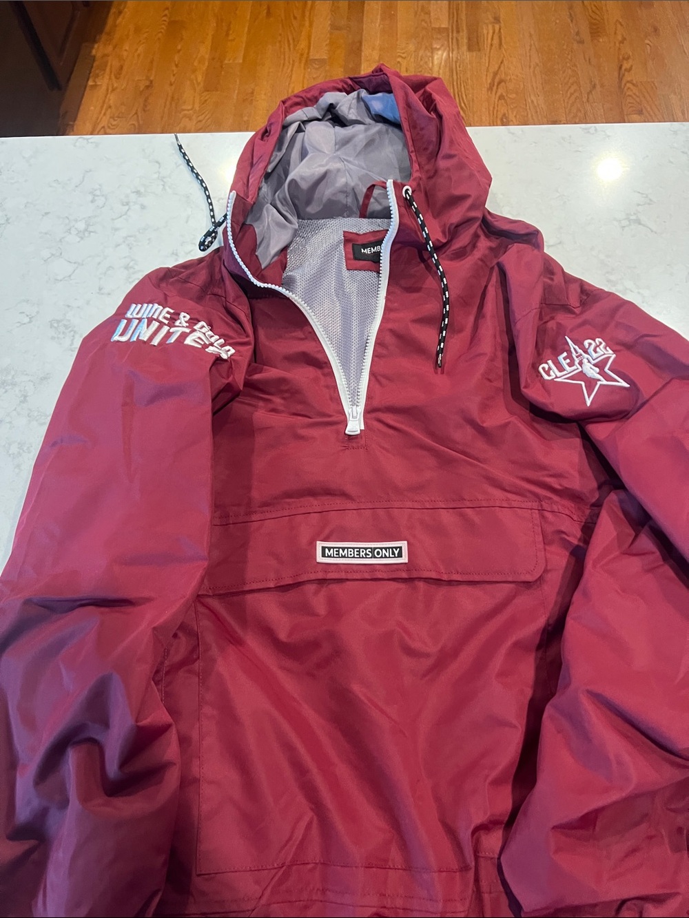 Cavs Members Only Wine Red Hooded Anorak Jacket